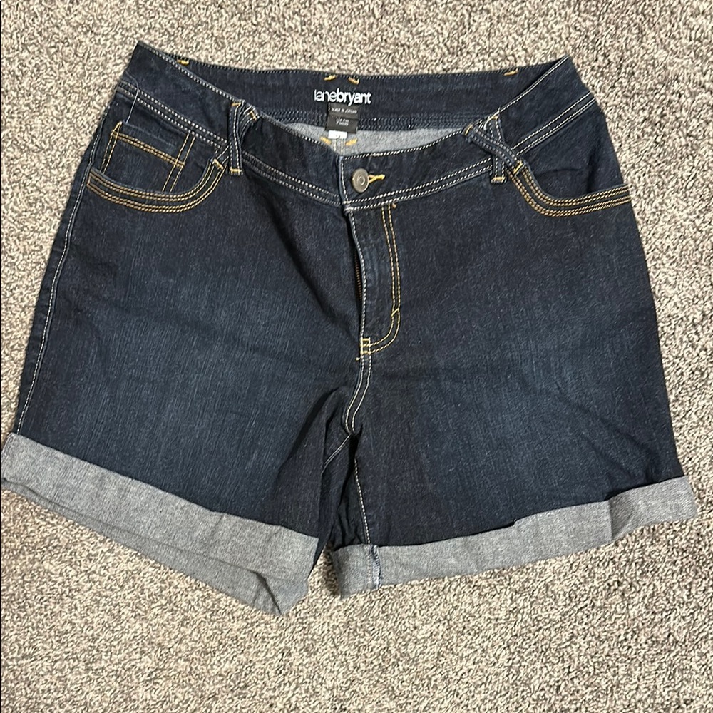 Lane Bryant Women's Dark Blue Denim Shorts